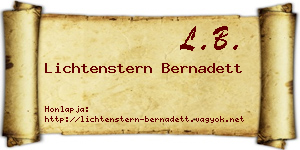 Lichtenstern Bernadett névjegykártya