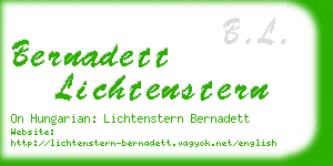 bernadett lichtenstern business card